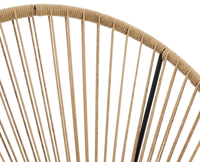 Καρέκλα - Πολυθρόνα κήπου Acapulco μαύρο μέταλλο - pe rattan σε φυσική απόχρωση 71x76x85 εκ. 71x78x85 εκ.