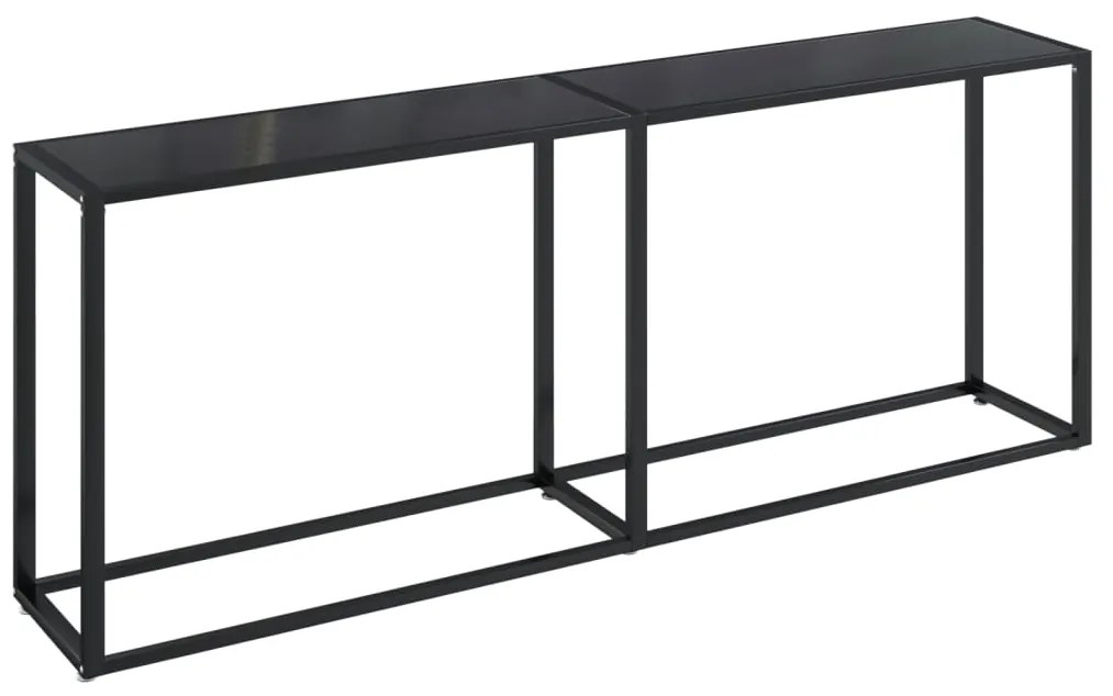 vidaXL Τραπέζι Κονσόλα Μαύρο 200 x 35 x 75,5 εκ. από Ψημένο Γυαλί