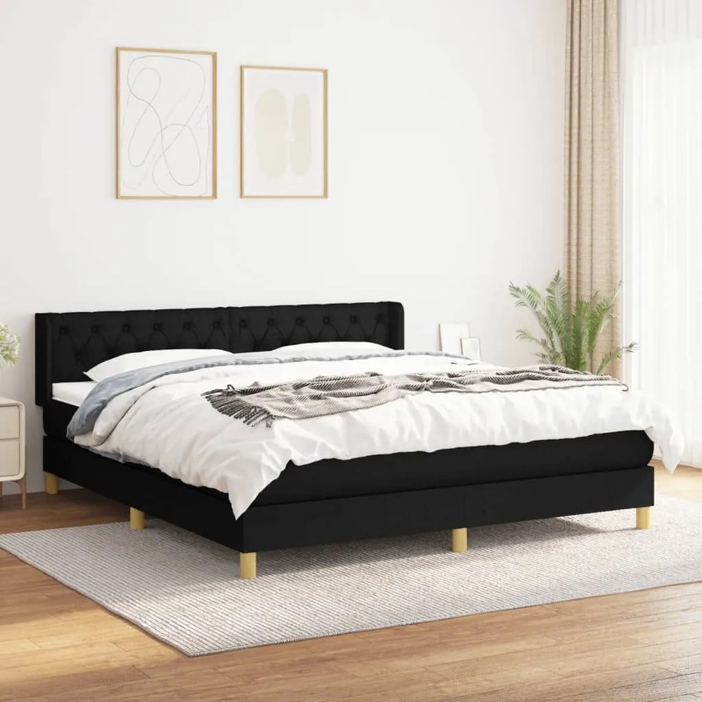 ΚΡΕΒΑΤΙ BOXSPRING ΜΕ ΣΤΡΩΜΑ ΜΑΥΡΟ 160X200 ΕΚ. ΥΦΑΣΜΑΤΙΝΟ 3130523