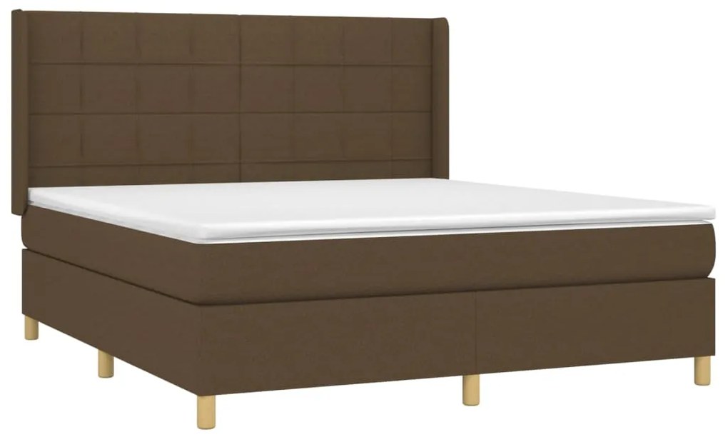 ΚΡΕΒΑΤΙ BOXSPRING ΜΕ ΣΤΡΩΜΑ ΣΚΟΥΡΟ ΚΑΦΕ 180X200 ΕΚ ΥΦΑΣΜΑΤΙΝΟ 3132012