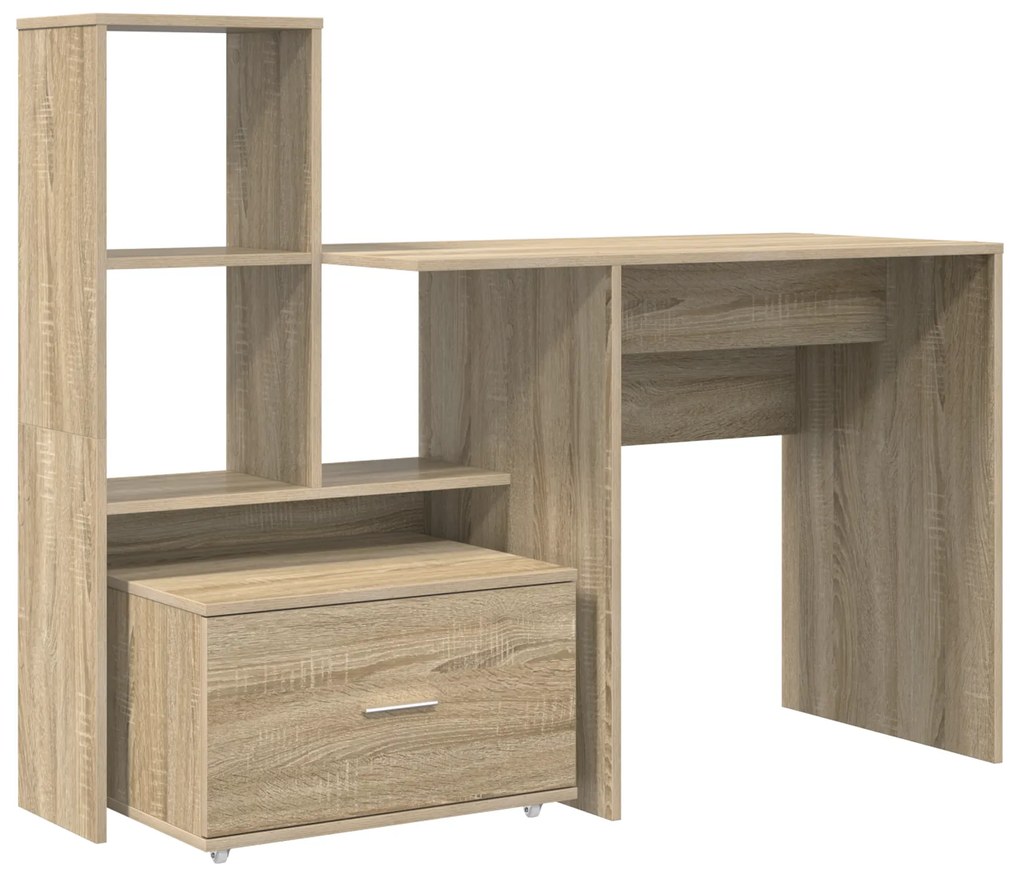 vidaXL Γραφείο Sonoma Δρυς 131.5 x 50 x 106.5 εκ. Επεξεργασμένο ξύλο
