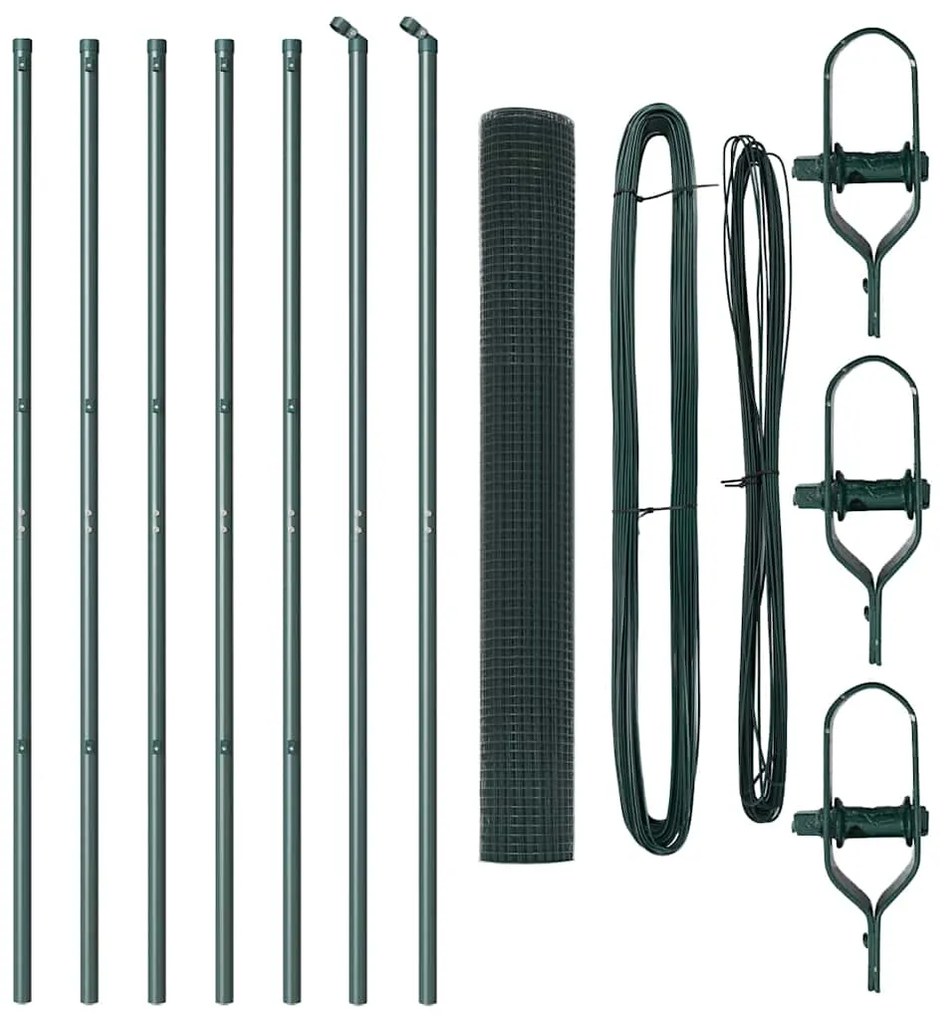 vidaXL Στύλος Περιφράξεων Πράσινο 10 x 1 μ (12 x 12 mm πλέγμα) Ατσάλι