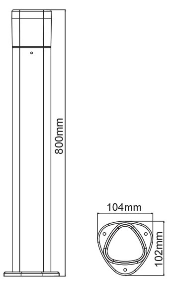 LED SMD POST LUMINAIRE 7W 410LM 340° 230V AC 3.000K DARK GREY CRI80 IP54 30.000HRS - LG3703G-800 - LG3703G-800