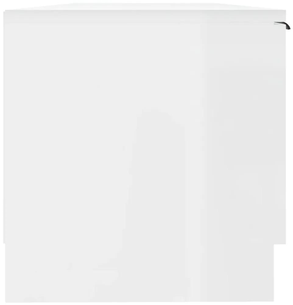 Έπιπλο Τηλεόρασης Γυαλ. Λευκό 102x35x36,5 εκ Επεξεργασμένο Ξύλο - Λευκό