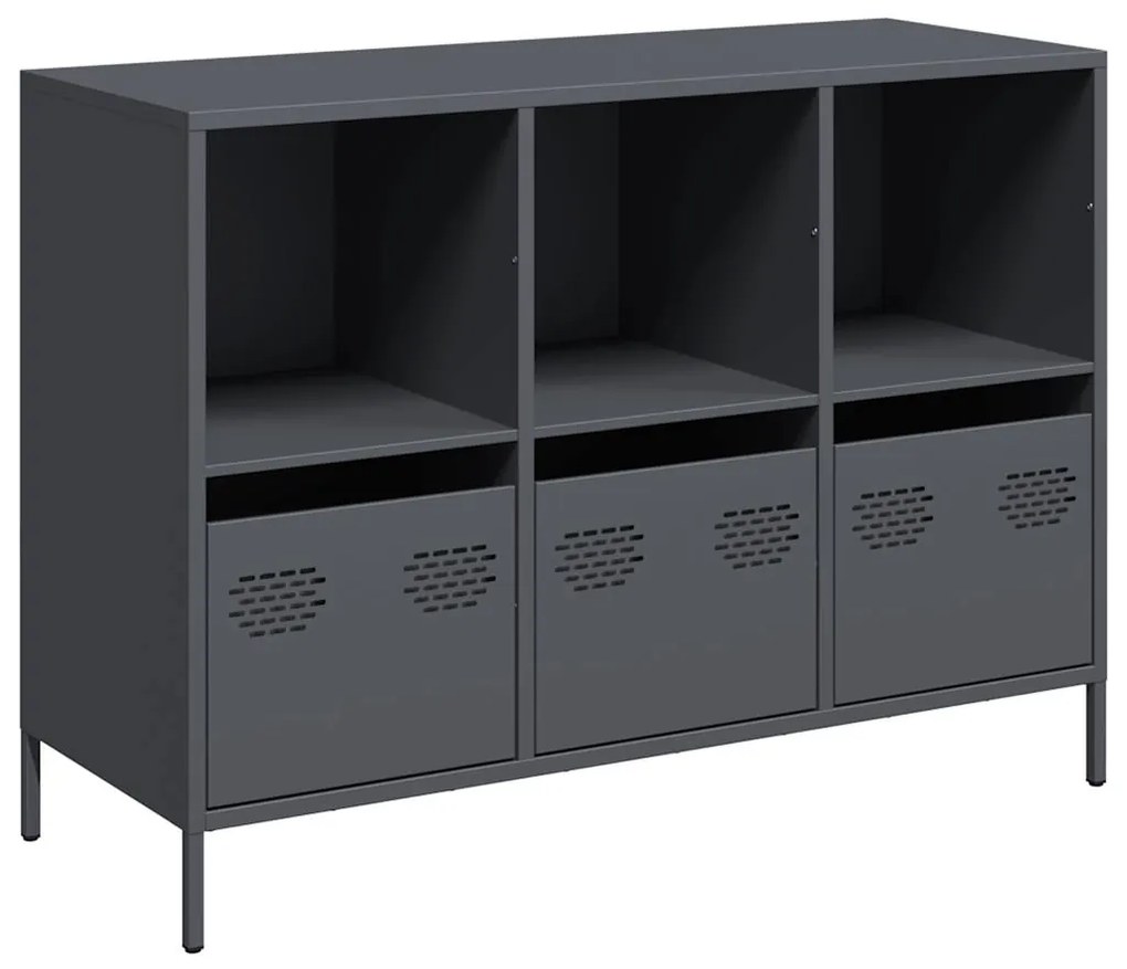 vidaXL Ντουλάπι Ανθρακί 101,5x39x73,5 εκ. από Χάλυβα Ψυχρής Έλασης