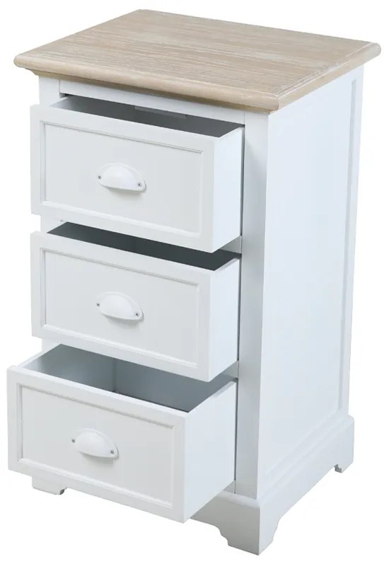 KIMOLOS ΚΟΜΟΔΙΝΟ 3ΣΥΡΤΑΡΙΑ ΛΕΥΚΟ ΦΥΣΙΚΟ 43x35xH71cm - 09-1550 - 09-1550