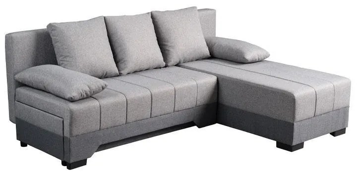 Corner Sofa - Bed Galina Dark Grey - Grey 200x151x80 cm