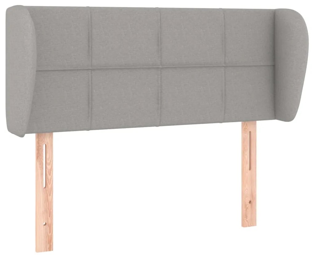 vidaXL Κεφαλάρι με Πτερύγια Ανοιχτό Γκρι 103x23x78/88 εκ. Υφασμάτινο