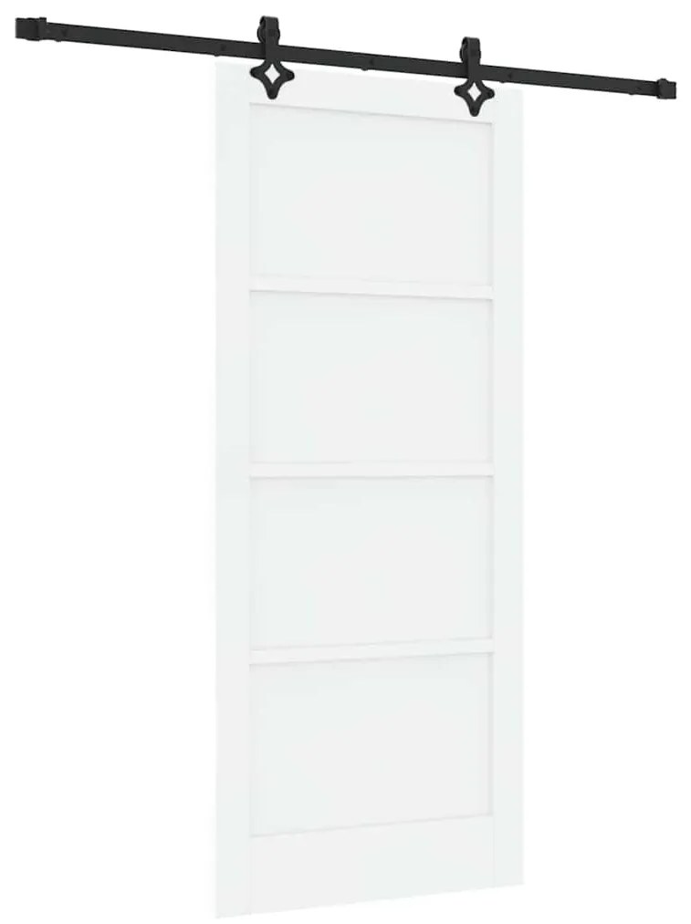 vidaXL Συρόμενη Πόρτα Λευκό και μαύρο 86 x 198.5 cm