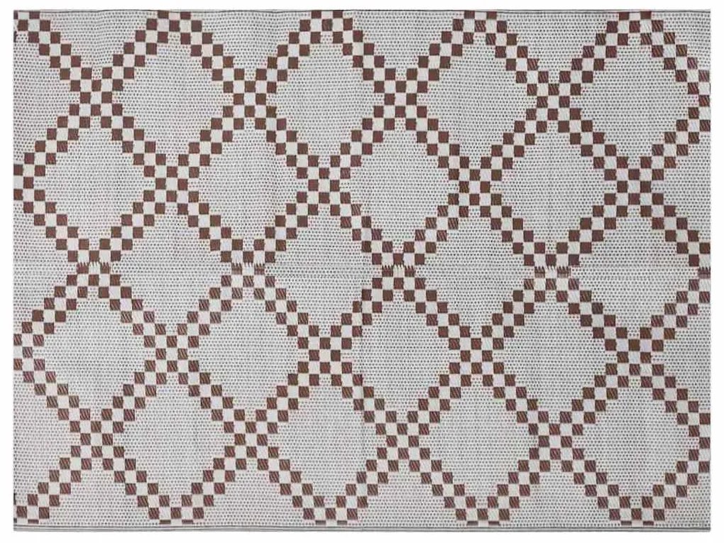 vidaXL Χαλί εξωτερικού χώρου Καφέ και λευκό 300 x 400 cm PP