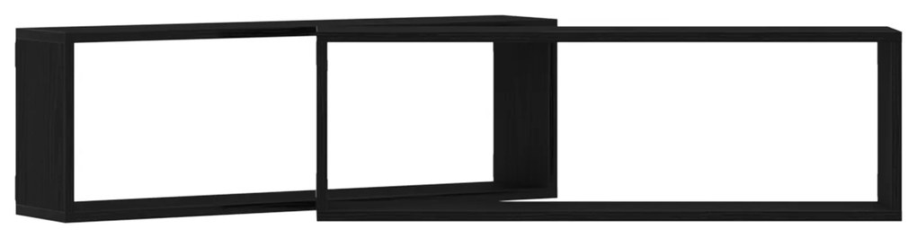 vidaXL Ράφια Τοίχου - Σετ 2, Μαύρη Δρυς, 80x15x26 εκ, Κατασκευασμένα από Επεξεργασμένο Ξύλο