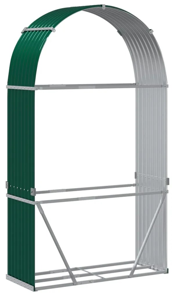 vidaXL Ξυλοθήκη Πράσινη 120 x 45 x 210 εκ. από Γαλβανισμένο Ατσάλι