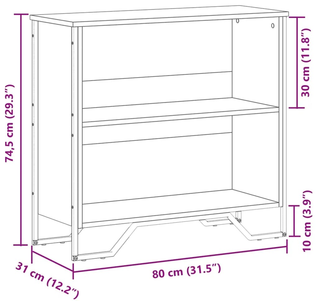 ΒΙΒΛΙΟΘΗΚΗ SONOMA ΔΡΥΣ 80X31X74,5 ΕΚ. ΑΠΟ ΕΠΕΞΕΡΓΑΣΜΕΝΟ ΞΥΛΟ 848620