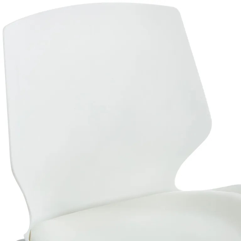 Καρέκλα γραφείου επισκέπτη Genuine pakoworld PP σε λευκή απόχρωση με εκρού μαξιλάρι 47x52x85εκ (1 τεμάχια)