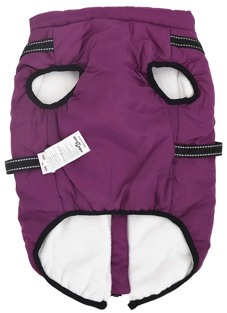 vidaXL Μπουφάν Σκύλου με ιμάντα Μοβ 6XL Φλις και Πολυεστέρας