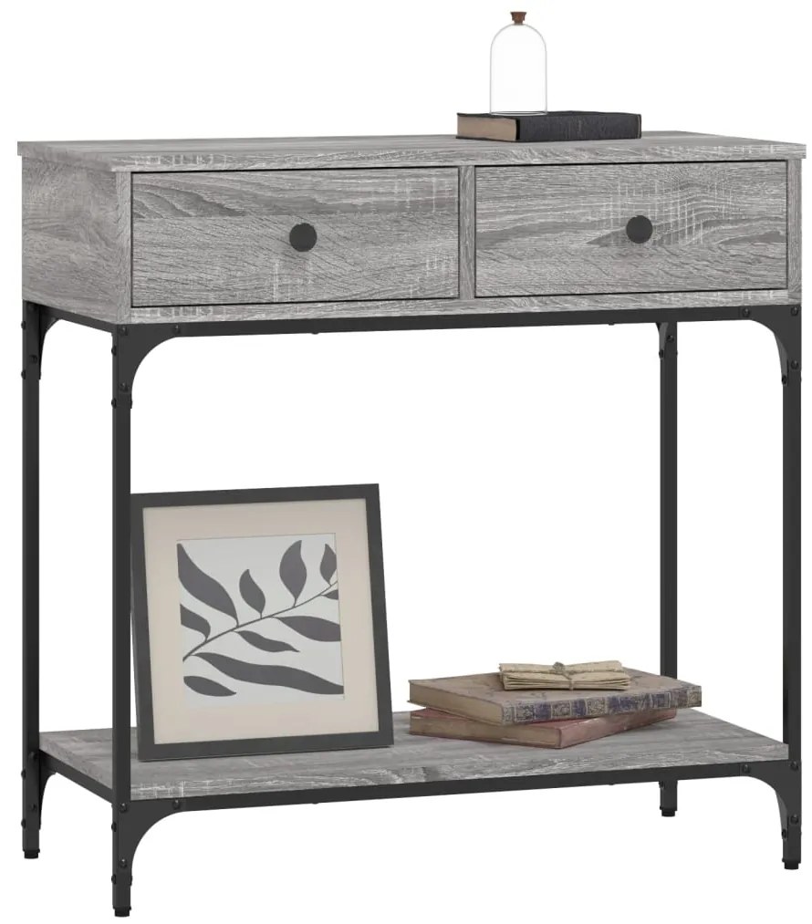 vidaXL Τραπέζι Κονσόλα Γκρι Sonoma 75x34,5x75 εκ. Επεξεργασμένο Ξύλο