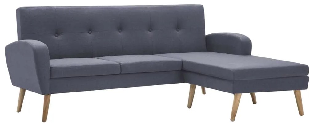 vidaXL Καναπές Γωνιακός Ανοιχτό Γκρι 186 x 136 x 79 εκ. Υφασμάτινος
