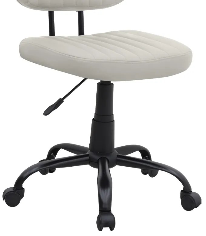 Καρέκλα γραφείου Romano Megapap από τεχνόδερμα χρώμα λευκό 46x53x79/86εκ.