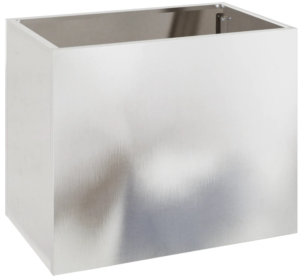 vidaXL Γλάστρα Κήπου Ασημί 50 x 32 x 40 εκ. Ανοξείδωτο ατσάλι