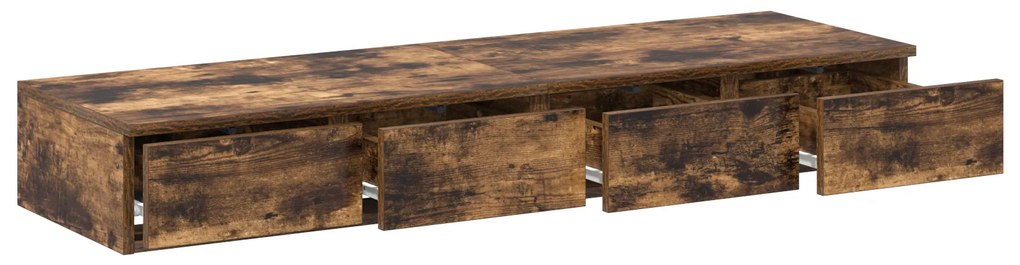 vidaXL Συρτάρια Κρεβατιού Καπνιστό Δρυς 120x36,5x16,5 εκ Επεξεργασμένο Ξύλο