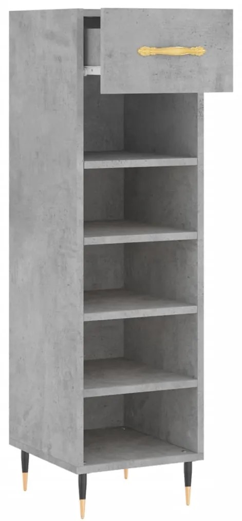 vidaXL Παπουτσοθήκη Γκρι Σκυροδέματος 30x35x105 εκ. Επεξεργασμένο Ξύλο