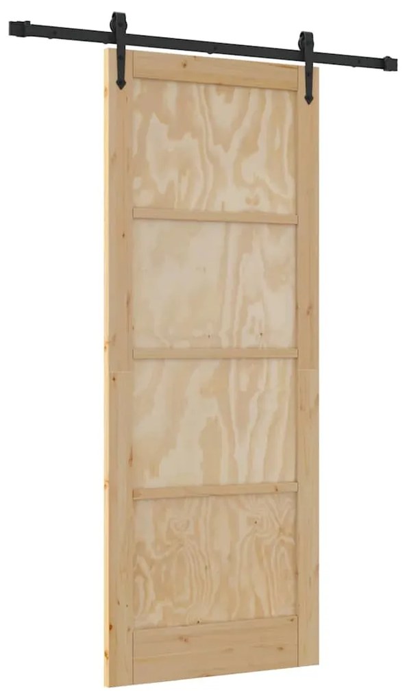 vidaXL Συρόμενη Πόρτα ORKDAL Καφέ 83 x 211 εκ. Μασίφ ξύλο πεύκου