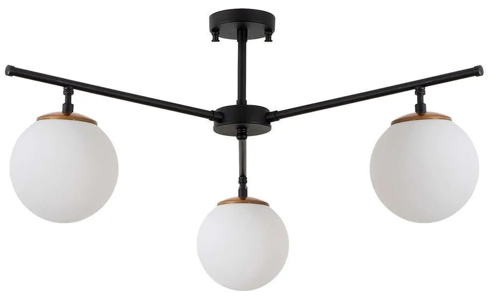 Φωτιστικό Οροφής - Πλαφονιέρα Atmaca 942FLG1105 70x70x39cm 3xE14 15W Black-White Opviq