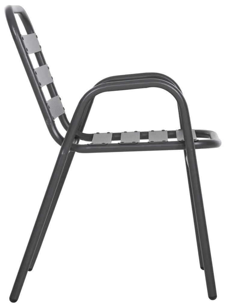 Καρέκλα PRELUDE C5970.01 με Μεταλλικό Σκελετό και Κάθισμα Αλουμινίου Γκρί 54x56x79Υεκ 54x56x79 εκ.