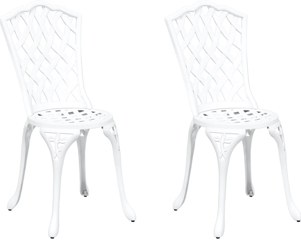 vidaXL Καρέκλα Κήπου 2 pcs Λευκό 55 x 56.5 x 91εκ Αλουμίνιο