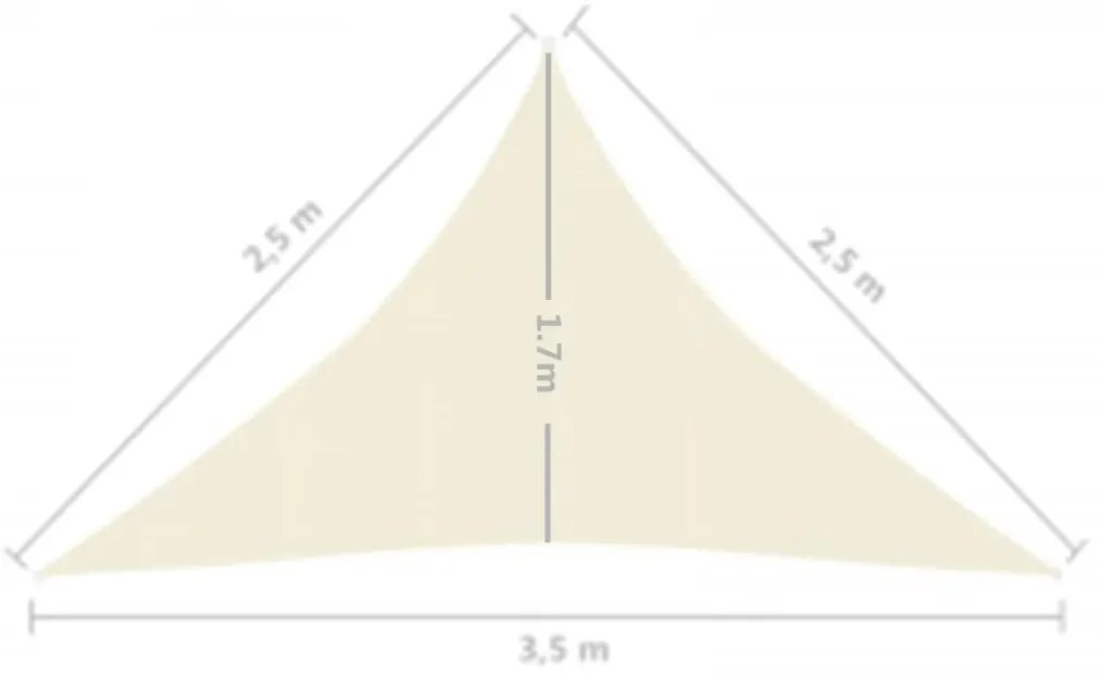 Πανί Σκίασης Κρεμ 2,5 x 2,5 x 3,5 μ. από HDPE 160 γρ/μ² - Κρεμ