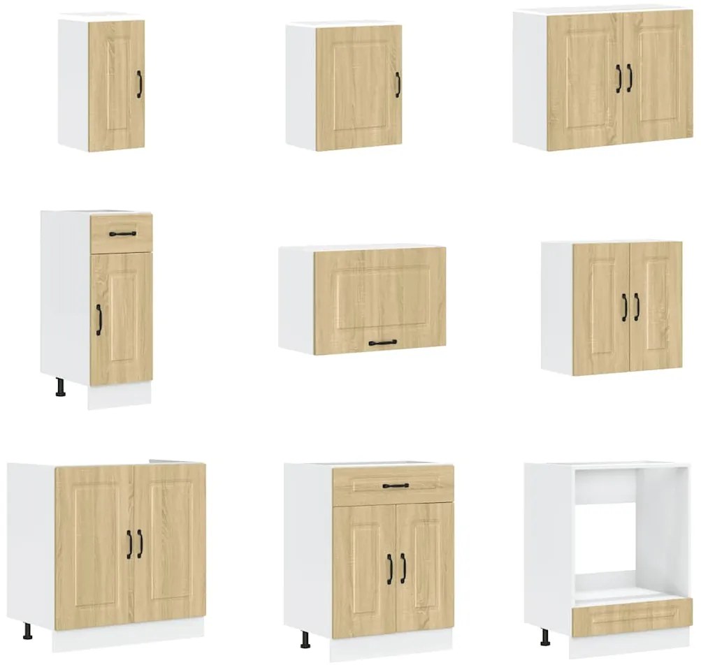 vidaXL Σετ Ντουλάπια Κουζίνας 14 Τεμαχίων Kalmar Επεξεργασμένο Ξύλο