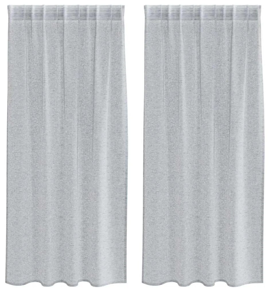 vidaXL Κουρτίνες με κουρτίνες 2 pcs Σκούρο γκρι 140x175cm Πολυεστέρας
