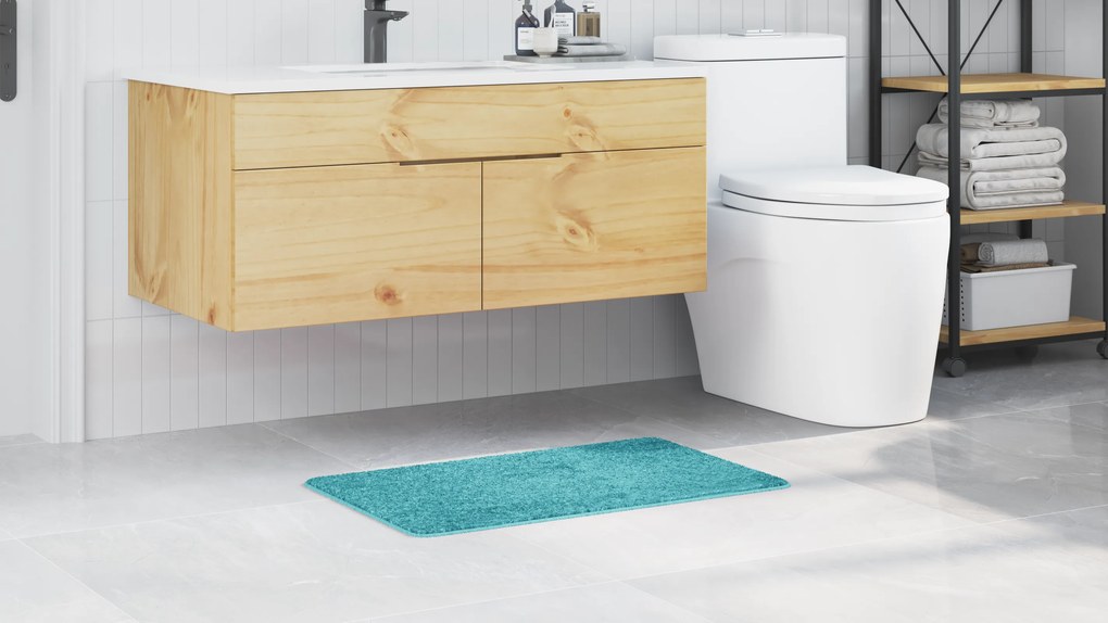 vidaXL Πατάκι Μπάνιου Ορθογώνιο Τιρκουάζ 50x80 εκ Πολυπροπυλένιο Αντιολισθητικό