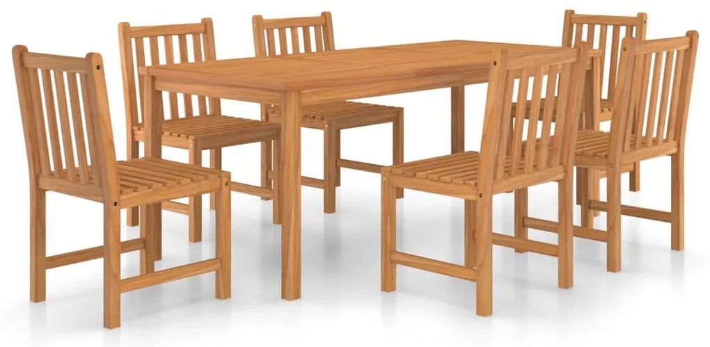 vidaXL Σετ Τραπεζαρίας Κήπου 7 τεμαχίων από Μασίφ Ξύλο Teak 180x90 εκ.