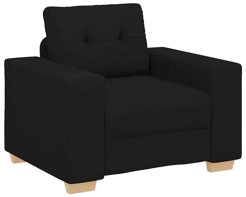 vidaXL Σετ Καναπέ με μαξιλάρι με μαξιλάρι 3 pcs Μαύρο ύφασμα