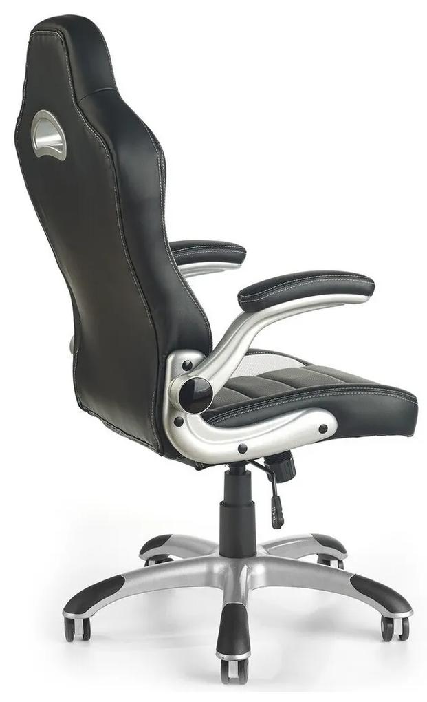Καρέκλα γραφείου Houston 575, Μαύρο, Γκρι, 117x63x65cm, 17 kg, Με ρόδες, Με μπράτσα, Μηχανισμός καρέκλας: Κλίση | Epipla1.gr