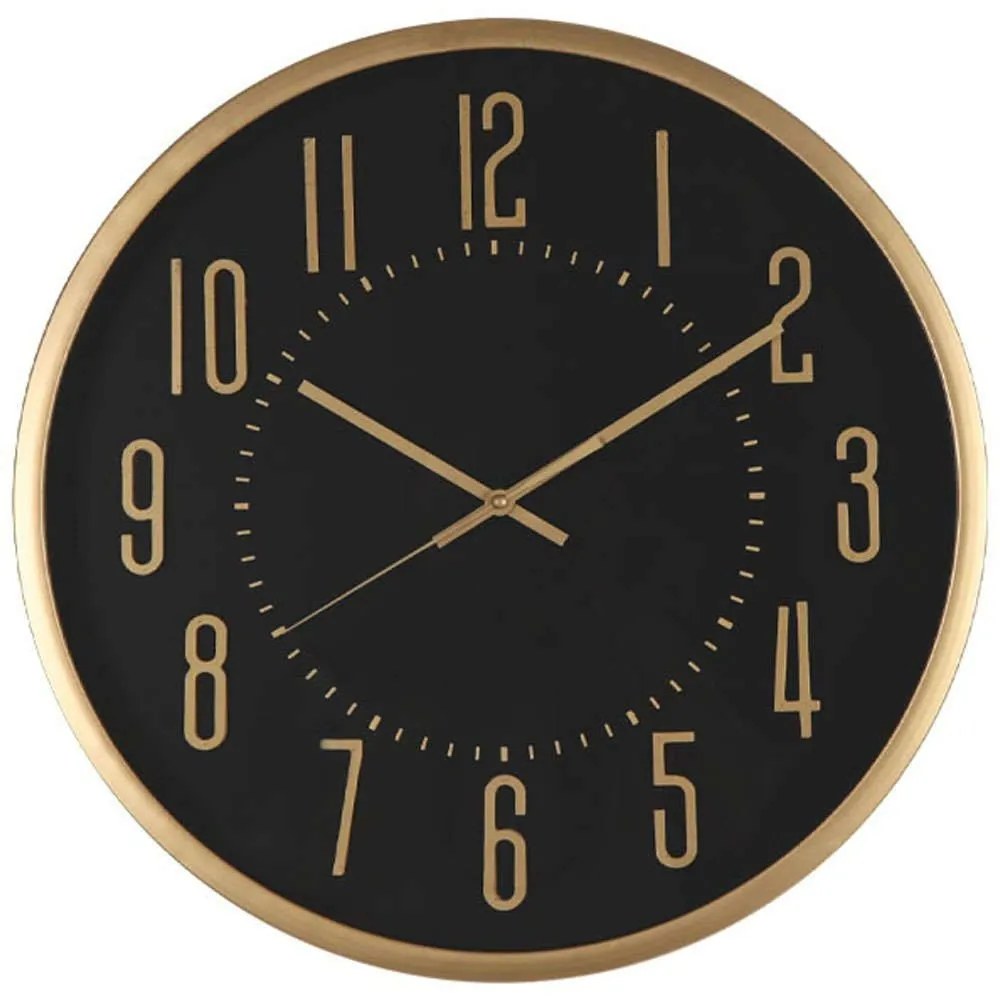 Ρολόι Τοίχου 15-00-94249 Φ45x6cm Black-Gold Marhome Mdf,Μέταλλο
