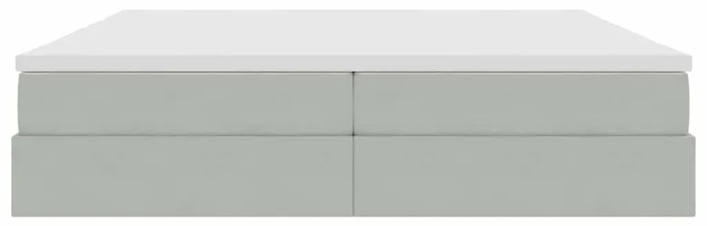 vidaXL Κρεβάτι με αποθηκευτικό χώρο και στρώμα με στρώμα Ανοιχτό γκρι