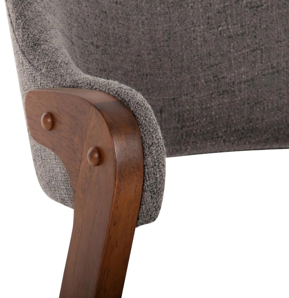 Καρέκλα RIDER Rubberwood Kαρυδί με ύφασμα Γκρί 59x59x83Yεκ. 2αδα 59x59x83 εκ.