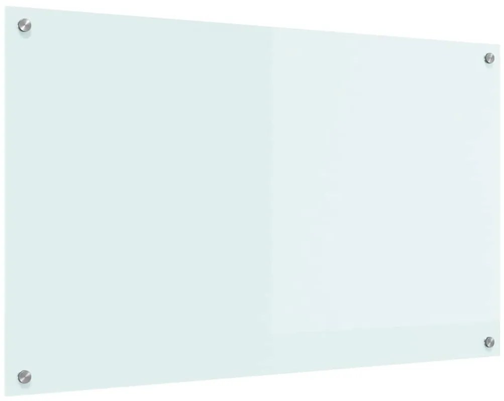 vidaXL Πίσω Πάνελ Κουζίνας Λευκό 100 x 60 cm σκληρυμένο γυαλί