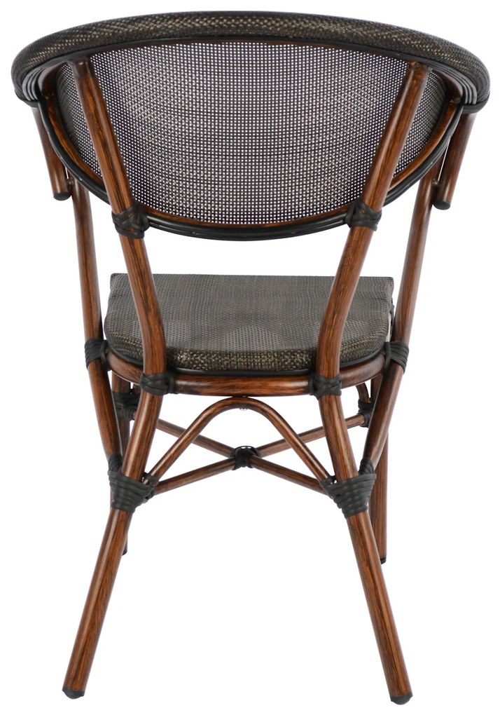 Πολυθρόνα Αλουμινίου Clay Bamboo Look Καφέ Με Textline 60,5x59x81 cm