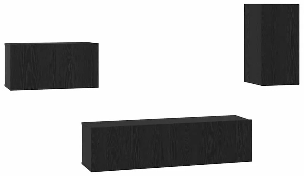 vidaXL Σετ επίπλου τηλεόρασης 4 pcs Μαύρη Δρυς 30.5 x 30 x 60 εκ.