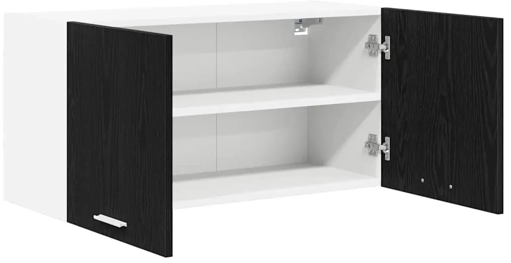 vidaXL Κρεμαστό ντουλάπι Μαύρη Οξυά 80 x 31 x 40 εκ Επεξεργασμένο ξύλο