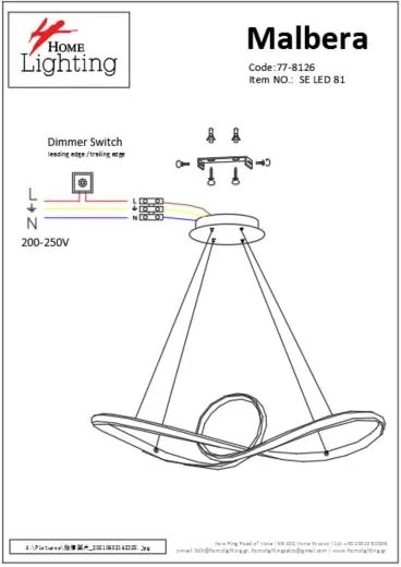 SE LED 81 MALBERA PENDANT CHROME Β5