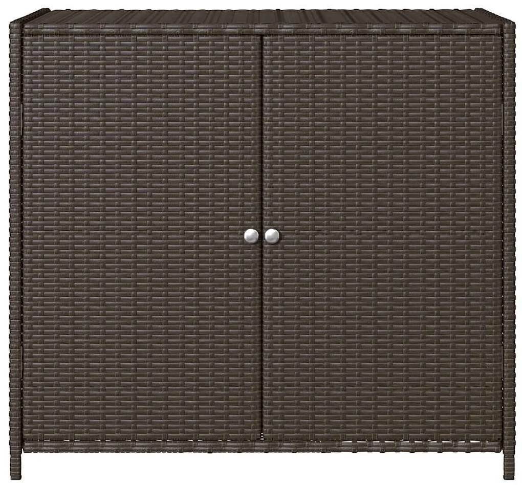 vidaXL Ντουλάπι Αποθήκευσης Κήπου Καφέ 83x45x76 εκ. Συνθετικό Ρατάν