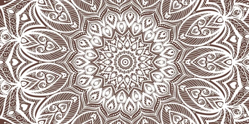 Εικόνα της αρμονίας Mandala σε καφέ φόντο - 120x60