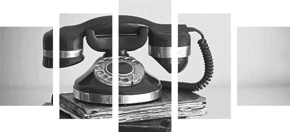 Ρετρό τηλέφωνο 5 τμημάτων με εικόνα σε ασπρόμαυρο - 100x50