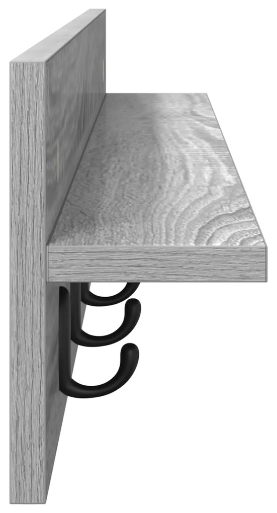 vidaXL Τοίχου Κρεμάστρα με ράφι Γκρι sonoma 100 x 10.5 x 18 εκ