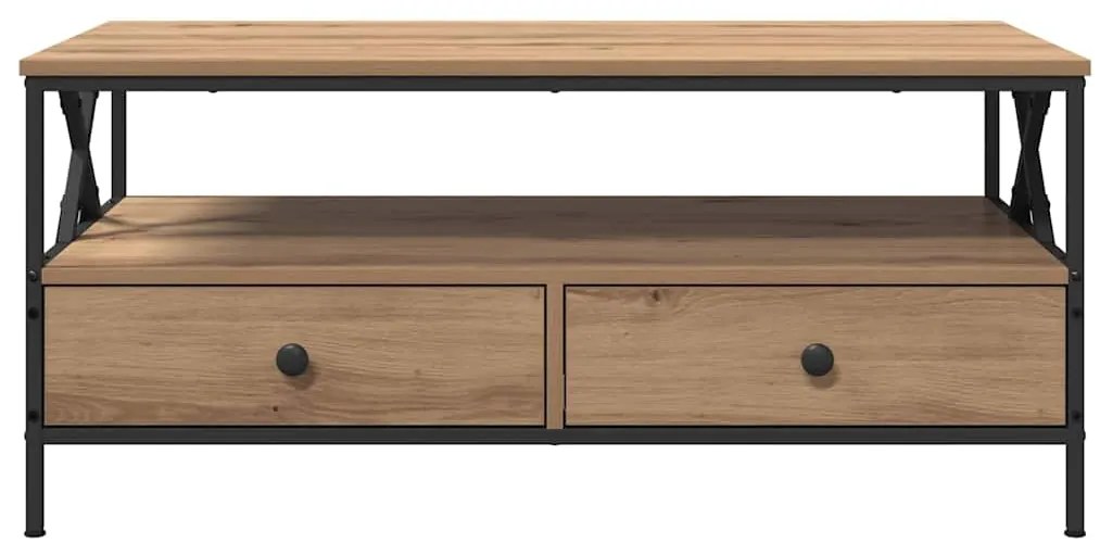 vidaXL Τραπεζάκι σαλονιού with Drawer artisan δρυς 100 x 51 x 45 cm