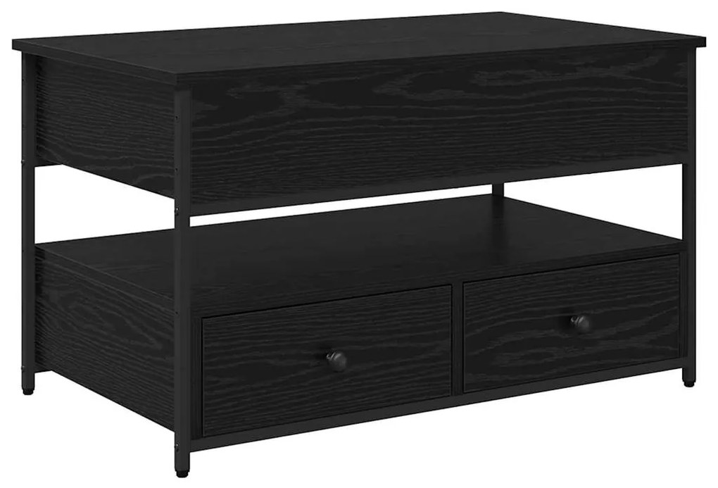 vidaXL Τραπεζάκι σαλονιού με συρτάρι Μαύρη Οξυά 85 x 50 x 50 εκ.